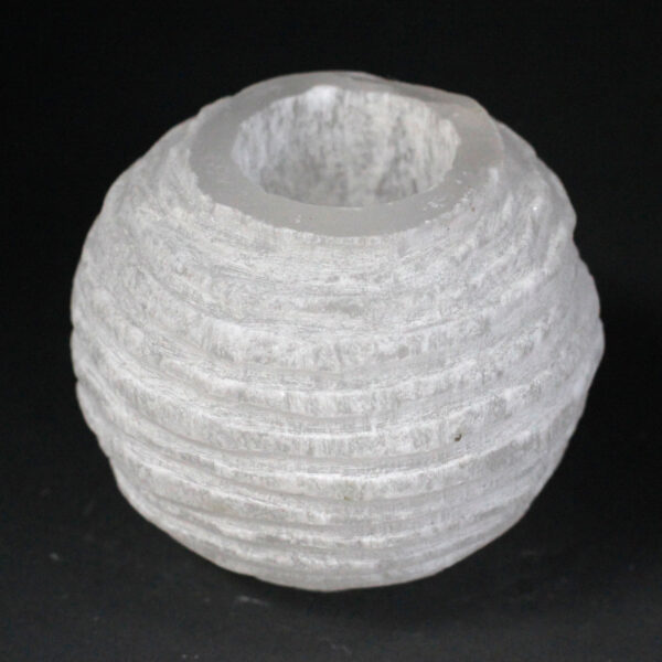 Candelero Selenite Bola de Nieve- 8 cm