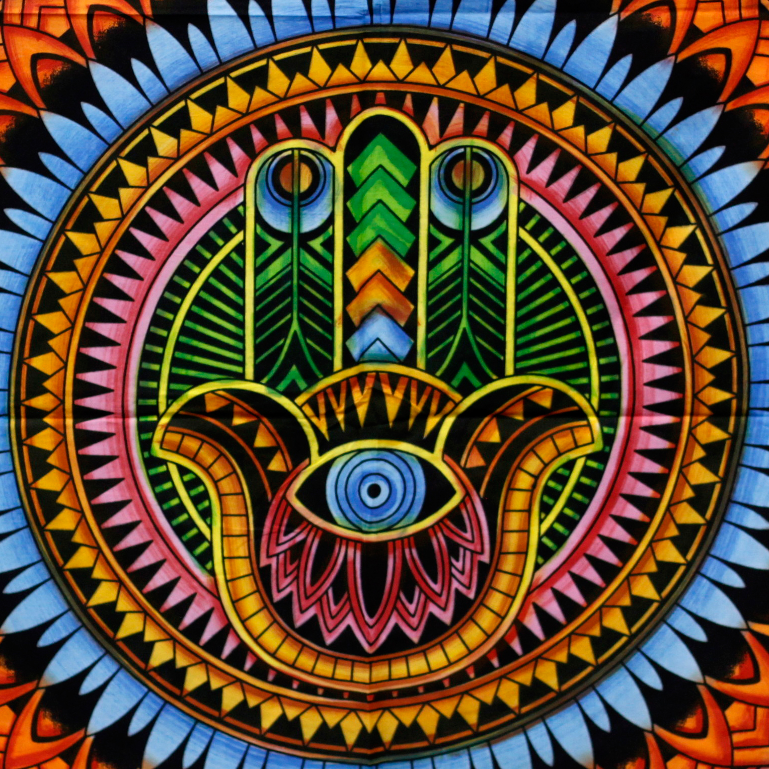 Arte de Pared de Algodón - Hamsa