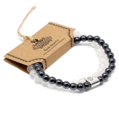 Pulsera de Piedras Preciosas Magnéticas - Cuarzo Blanco