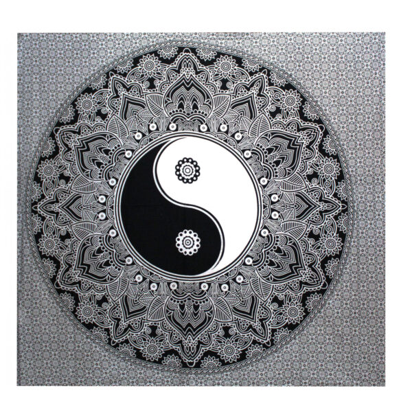 Colcha Algodón Doble B&N + Tapiz - Ying yang