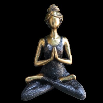 Yoga Lady Figure - Bronze & Black 24cm