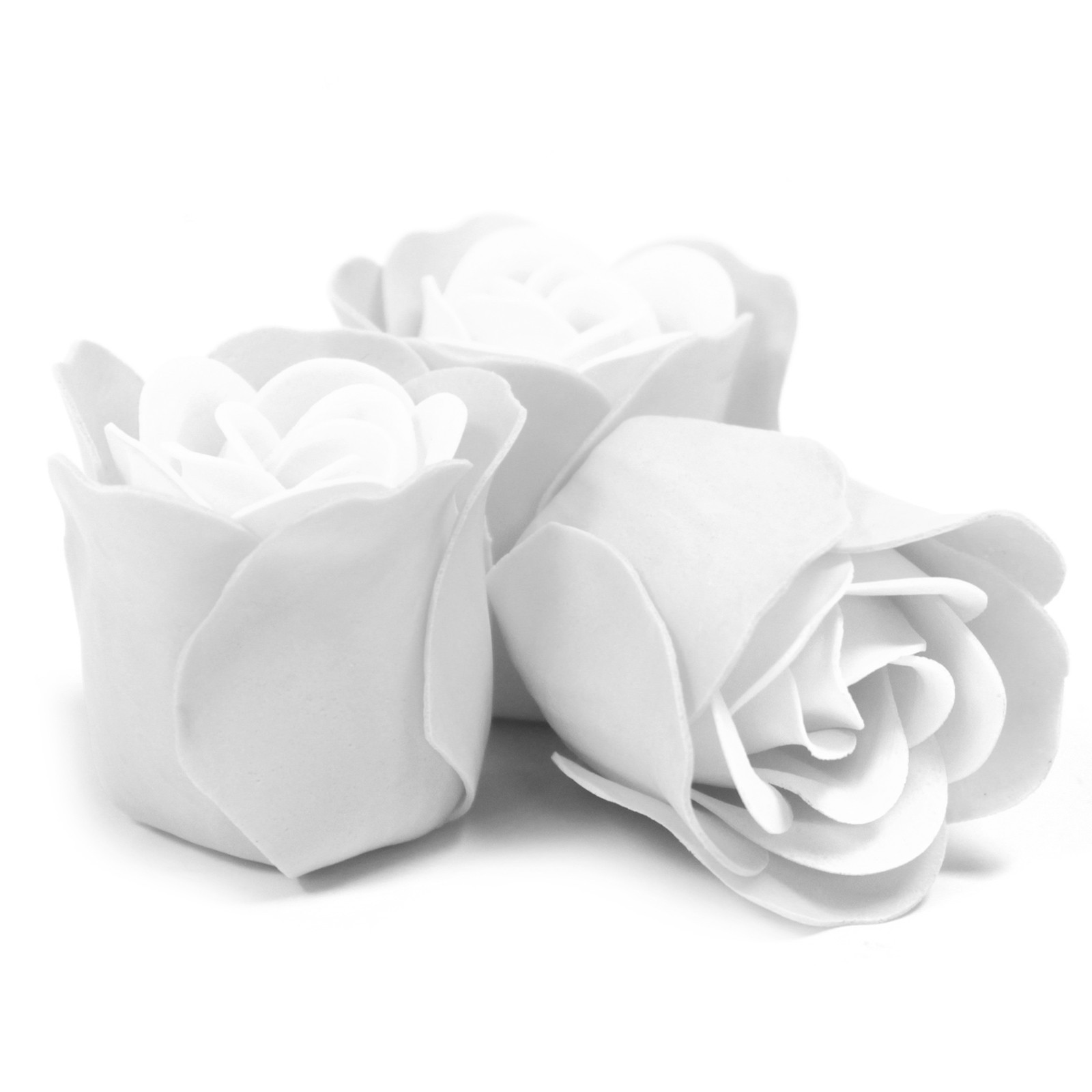 Set de 3 flores de jabón caja corazón - rosas blanca