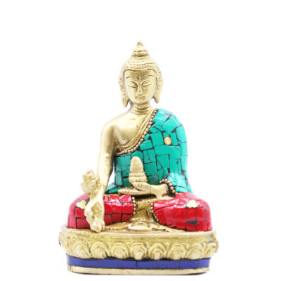 Figura de Buda de Latón - Mano Abajo - 11.5 cm