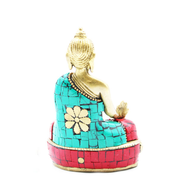 Figura de Buda de Latón - Mano Abajo - 11.5 cm