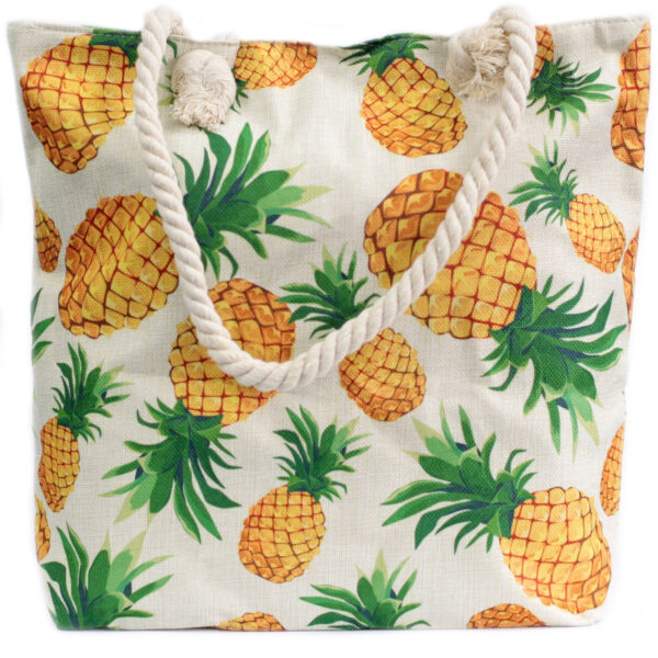 Bolso shopper con asa de cuerda - tropical piñas