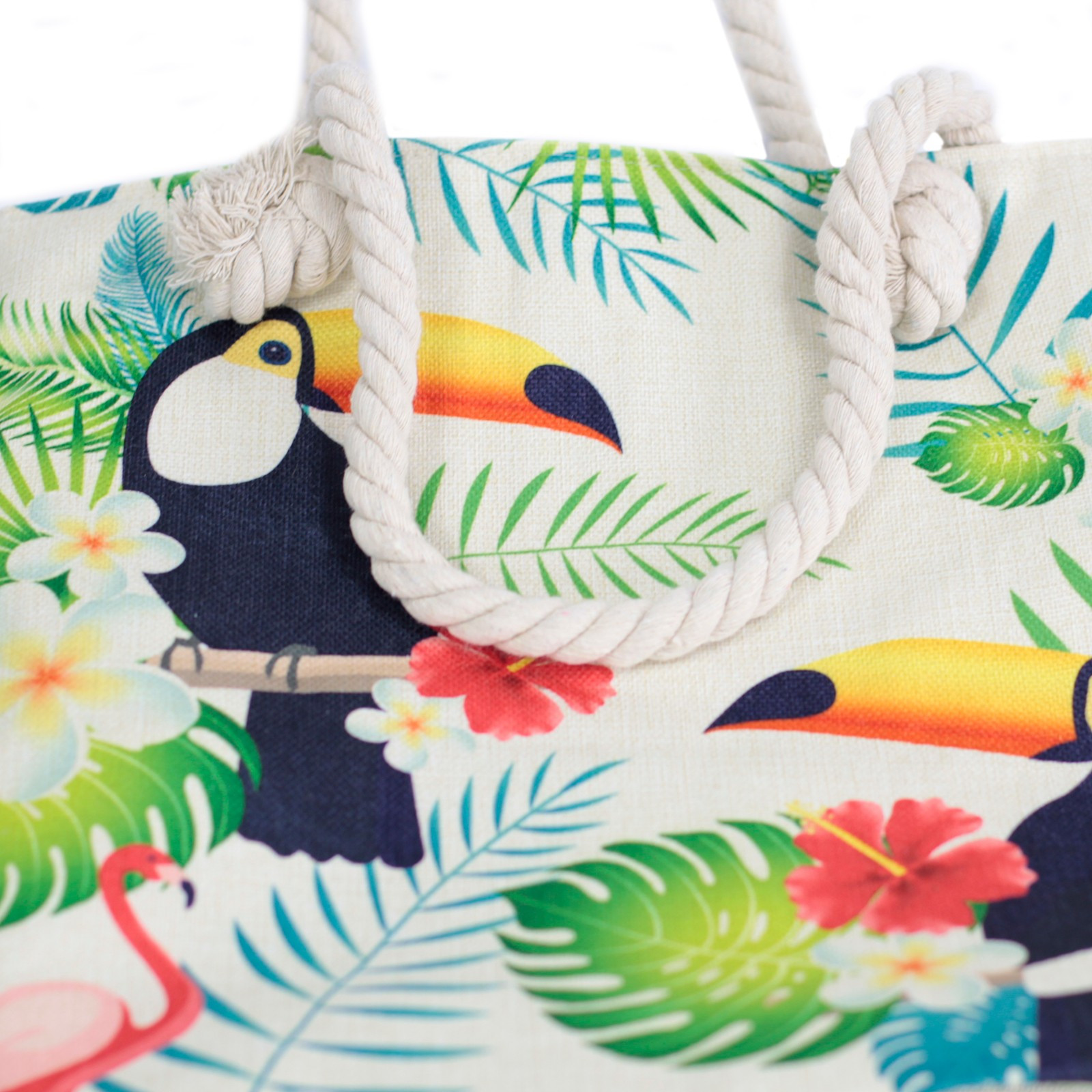 Bolso shopper con asa de cuerda - tropical tucán