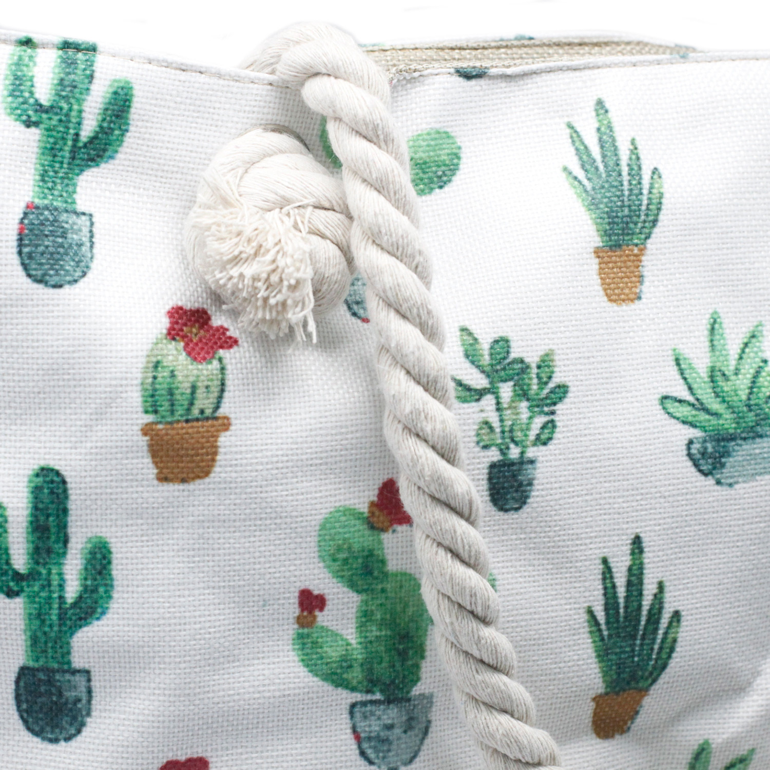 Bolso shopper con asa de cuerda - Mini Cactus