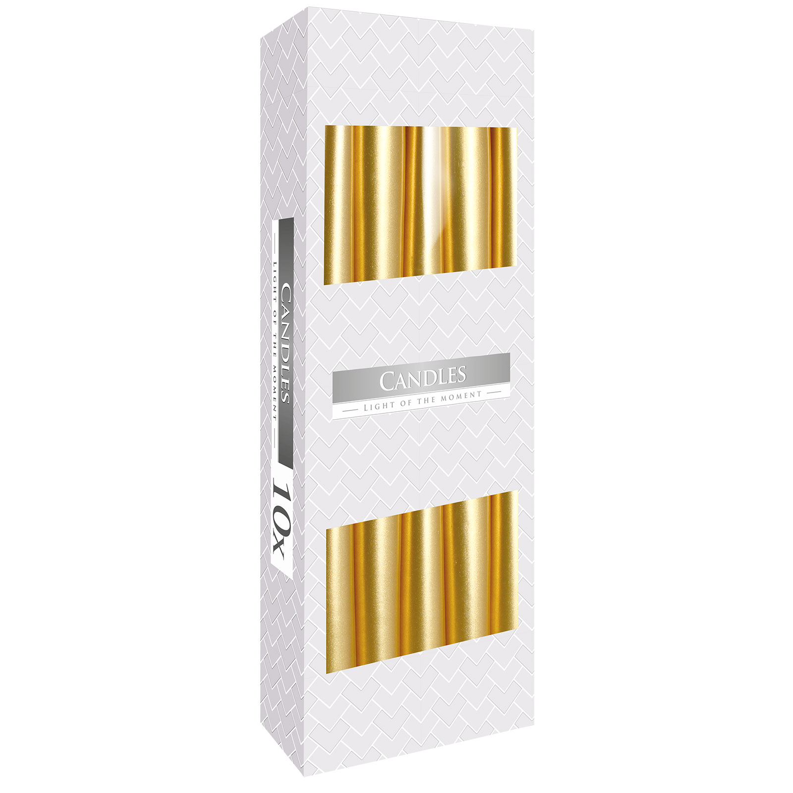 10 x Velas Cónicas - Oro