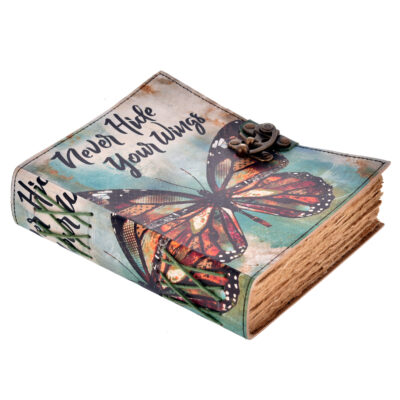 Cuaderno de cuero "Never Hide Your Wings" (7x5")