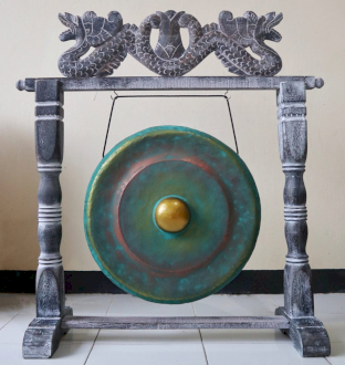 Pequeño Gong de Meditación con Soporte - 25cm - Verde