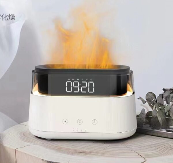 Difusor de Aromas Moderno - Reloj Led - USB-C - Efecto Llama