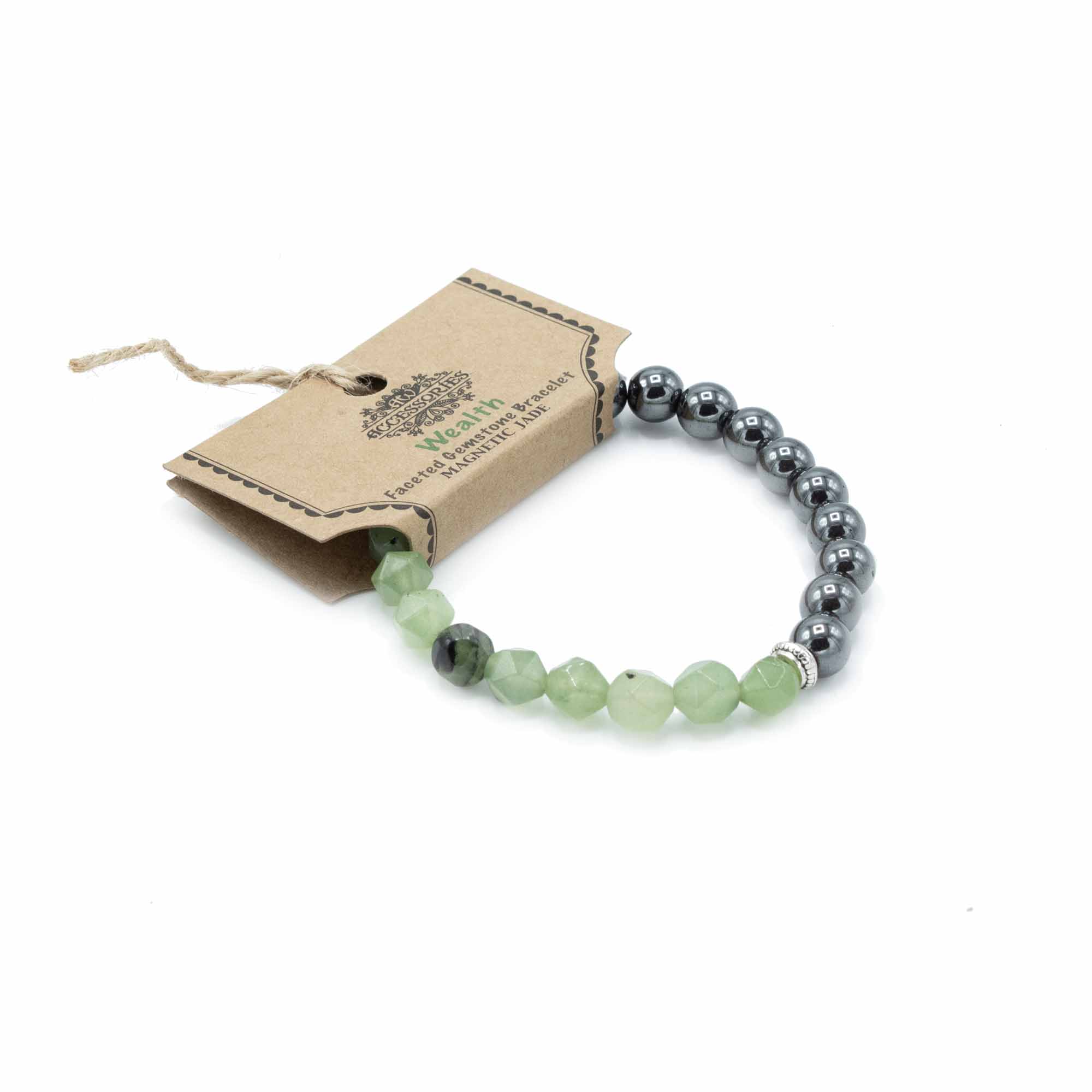 Pulsera de Piedra Preciosa Tallada - Jade Magnético