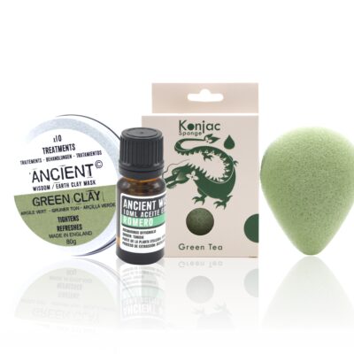 Esponja Konjac Verde, Arcilla y Aceite Esencial