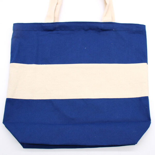 Bolsas de Algodón de Dos Tonos - 38x42x12cm - Natural y Azul - 280g