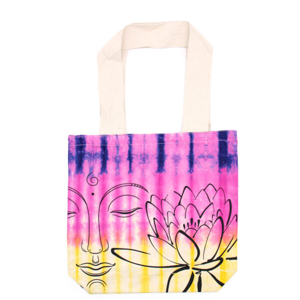 Bolsas de Algodón "Tie Dye" (170g) - 38x42x12cm - Lotus Buddha - Multi Color - Asa Natural