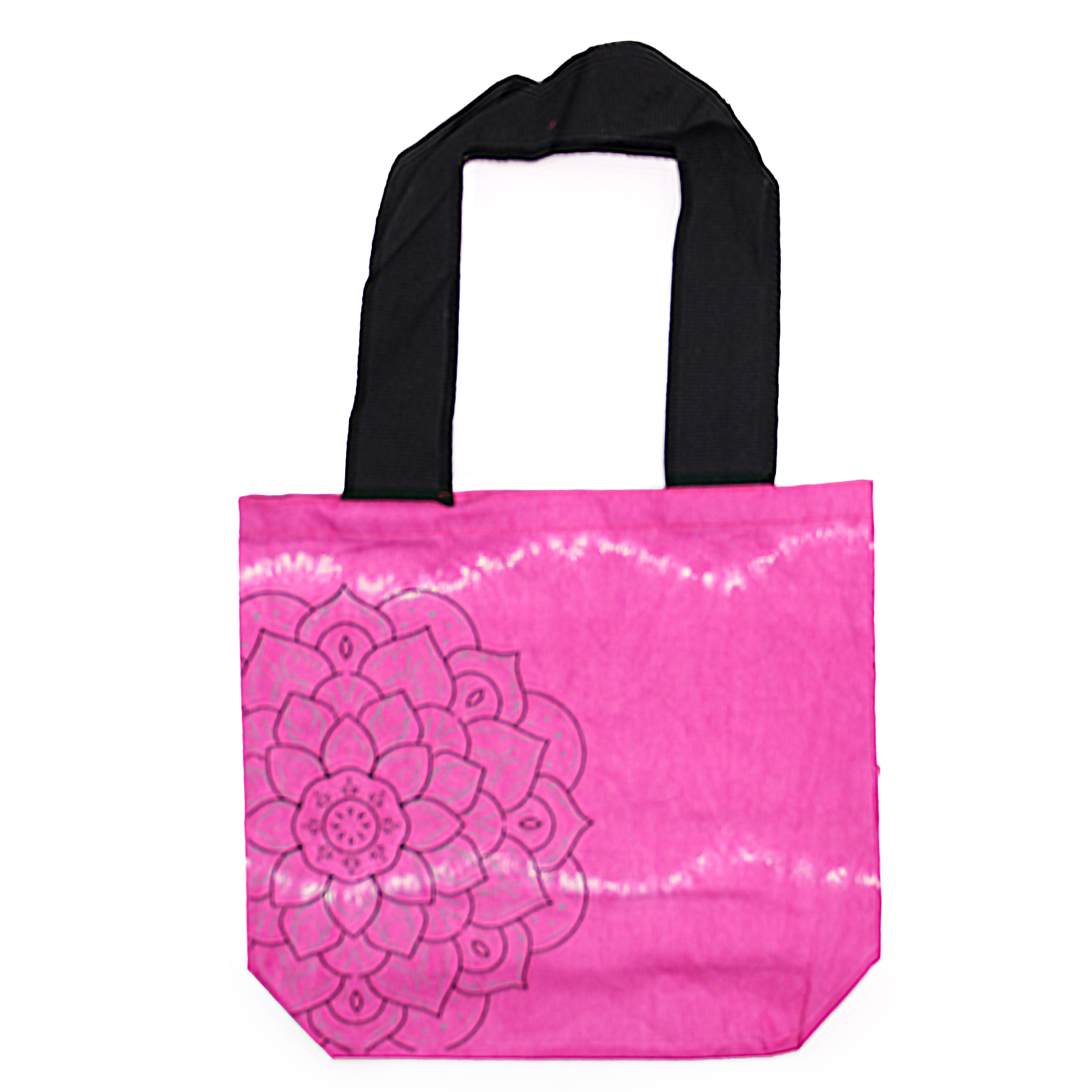 Bolsas de Algodón "Tie Dye" (170g) - 38x42x12cm - Mandala - Magenta - Asa Negra