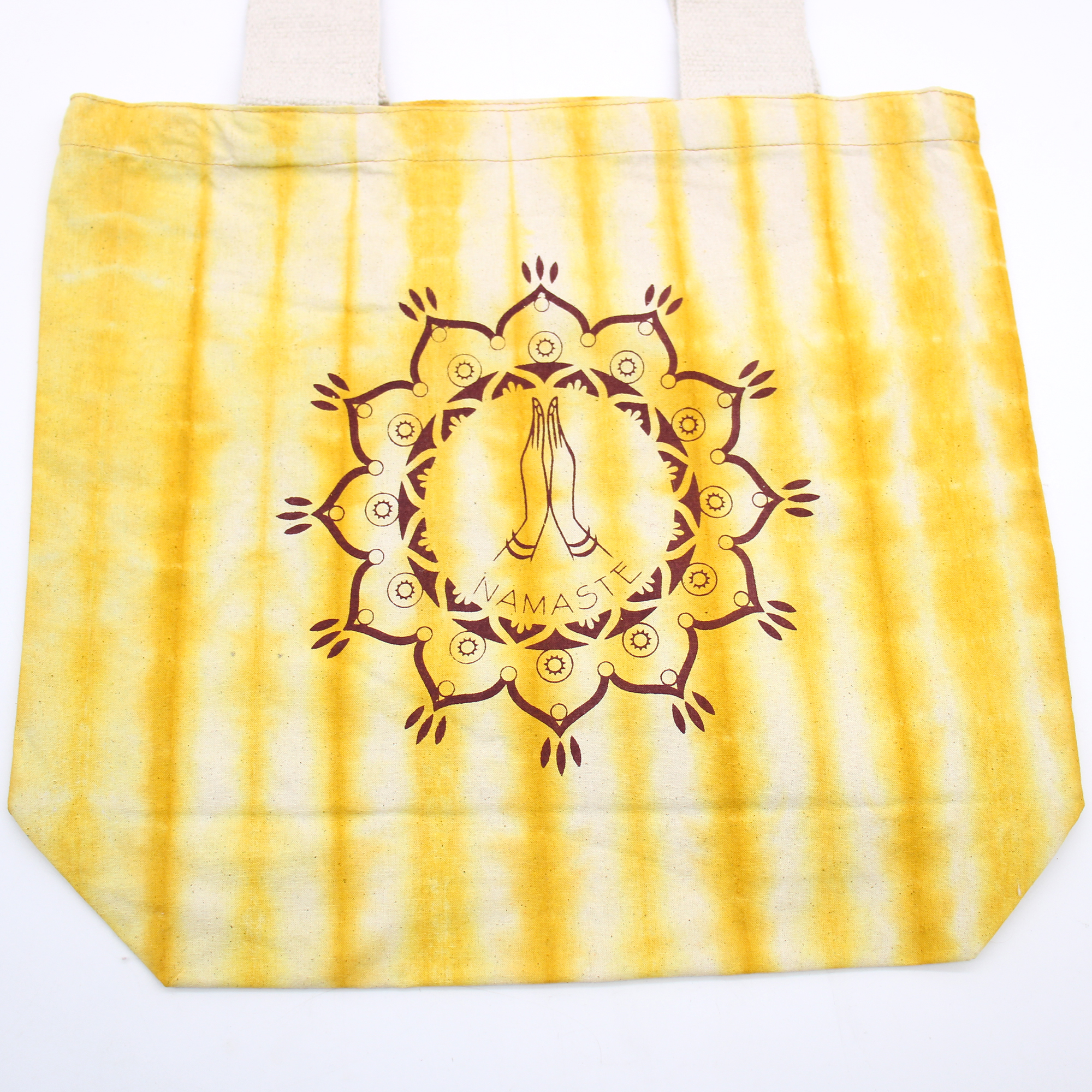 Bolsas de Algodón "Tie Dye" (170g) - 38x42x12cm - Namaste Hands - Yellow - Asa Natural