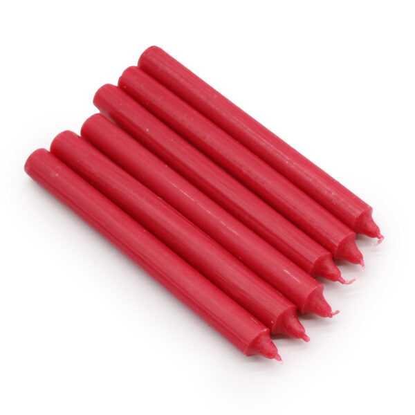 10 x Bulk Solid Colour Dinner Candles - Rustic Red - Pack of 10