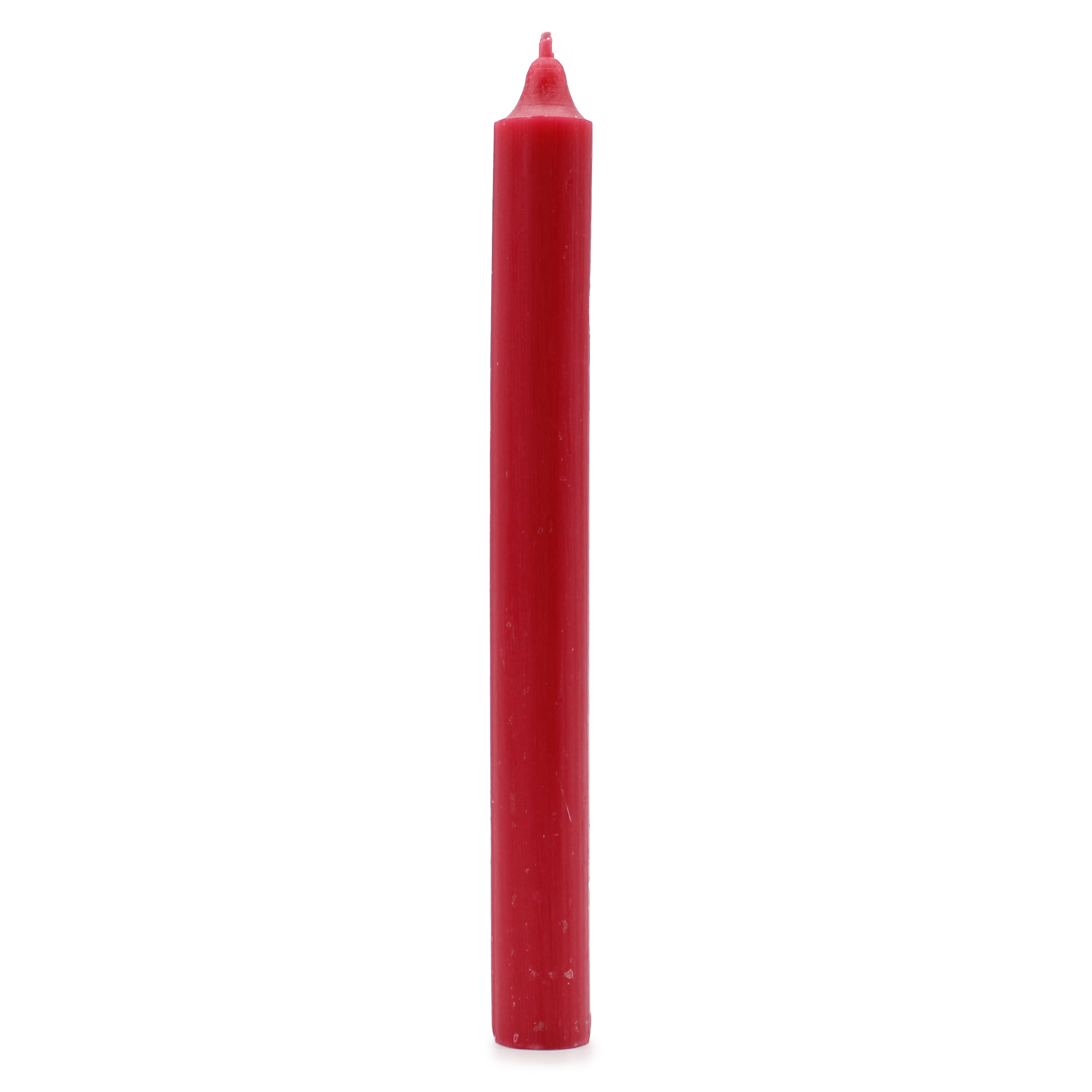 10 x Bulk Solid Colour Dinner Candles - Rustic Red - Pack of 10