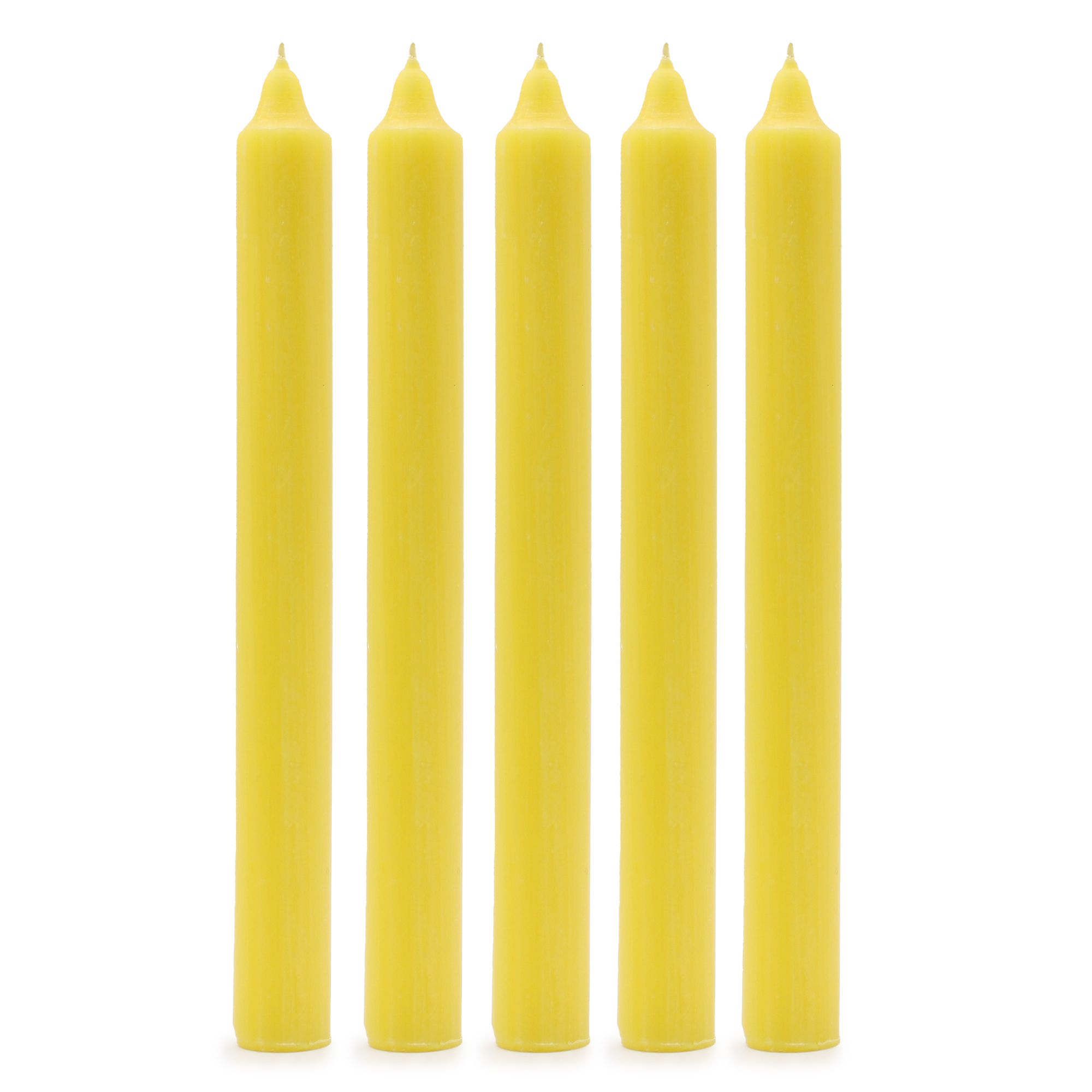 10 x Velas a Granel de Color Sólido - Limón Rústico - Paquete de 10