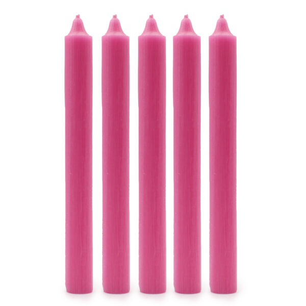 10 x Velas a Granel de Color Sólido - Rosa Profundo Rústico - Paquete de 10