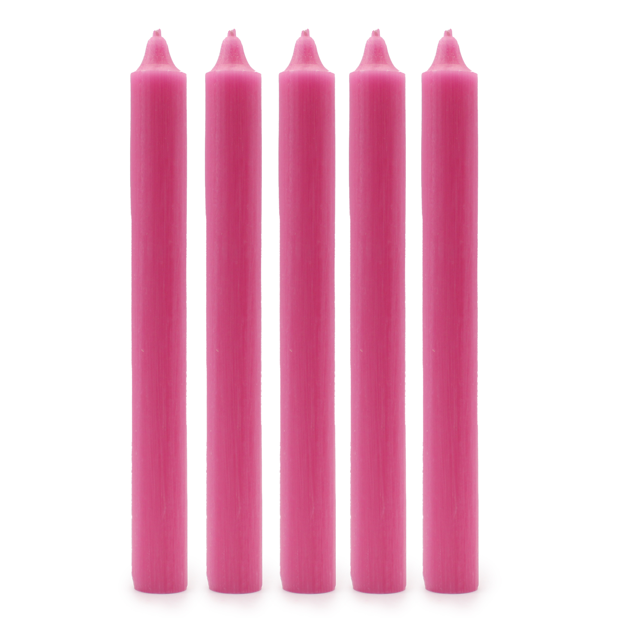 10 x Velas a Granel de Color Sólido - Rosa Profundo Rústico - Paquete de 10