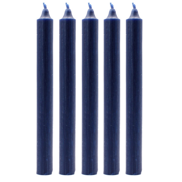 10 x Velas a granel de color sólido - Azul marino rústico - Paquete de 10