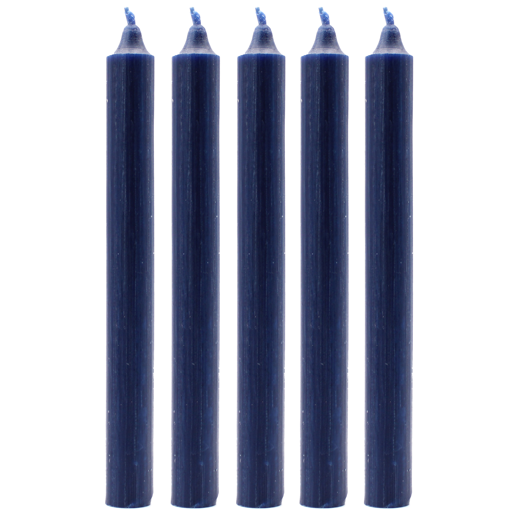 10 x Velas a granel de color sólido - Azul marino rústico - Paquete de 10