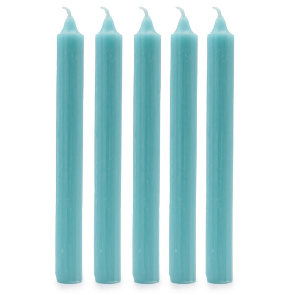 10 x Velas a granel de color sólido - Aqua rústico - Paquete de 10