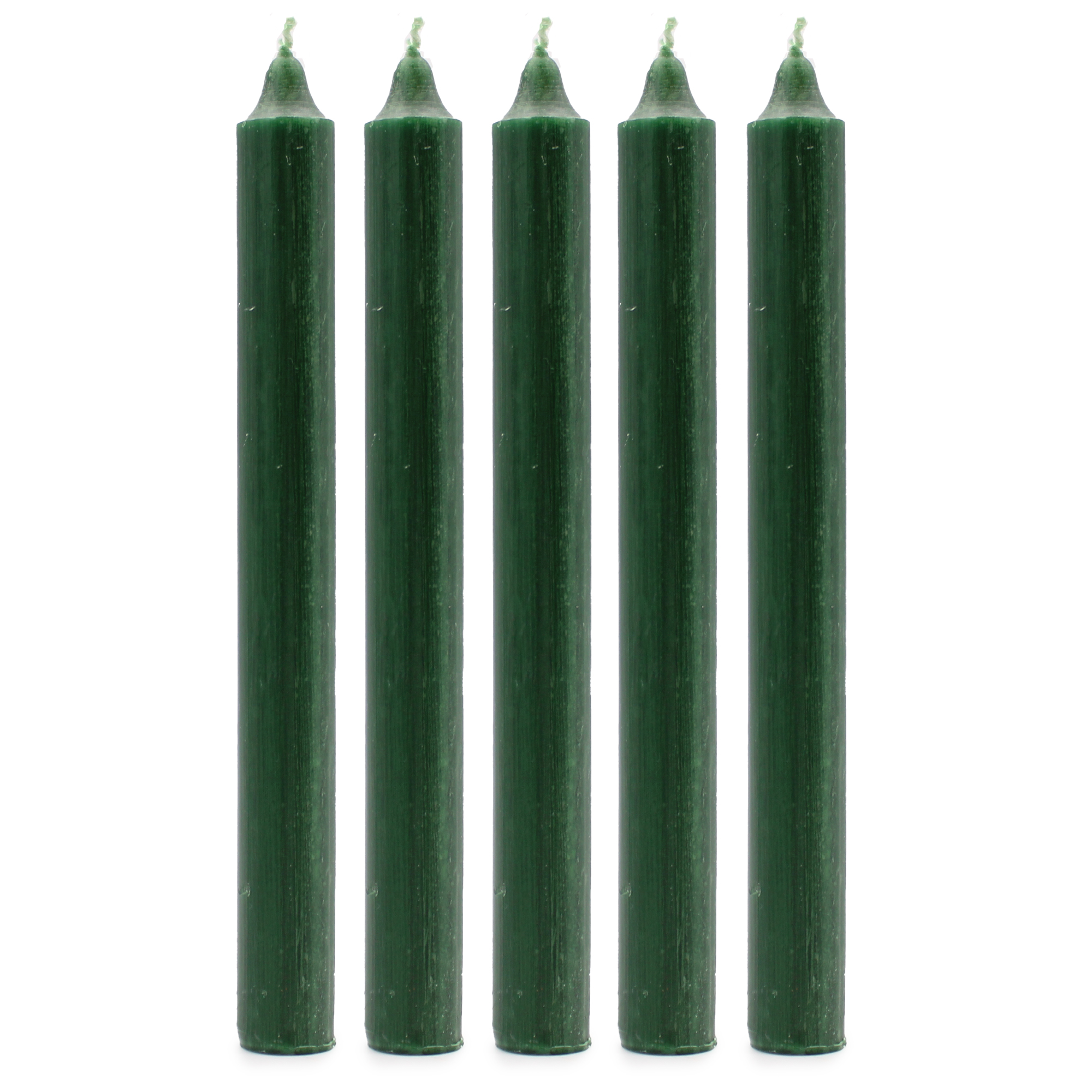 10 x Velas a Granel de Color Sólido - Verde Acebo Rústico - Paquete de 10