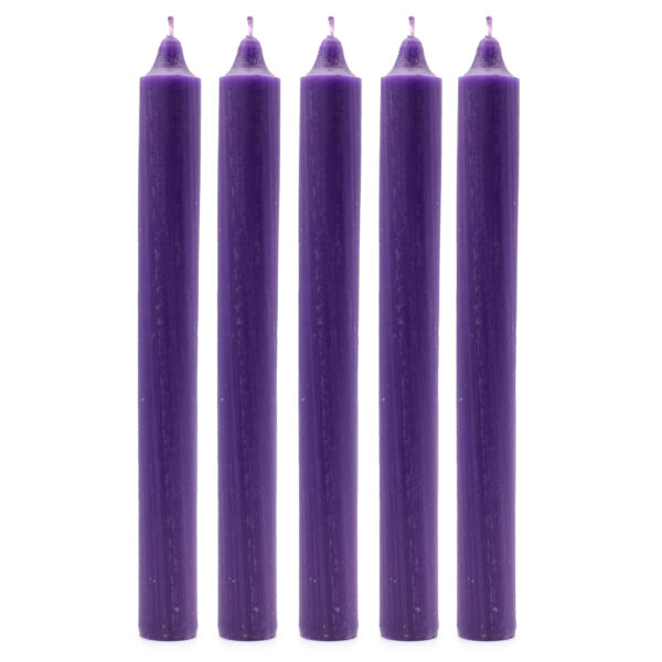 10 x Velas a Granel de Color Sólido - Morado Rústico - Paquete de 10