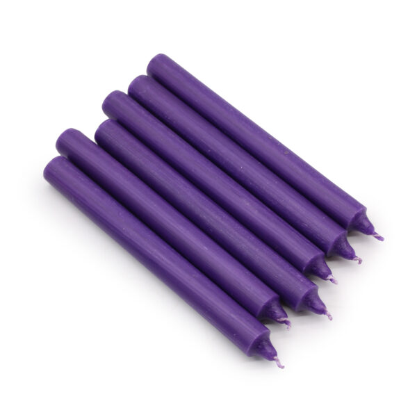 10 x Velas a Granel de Color Sólido - Morado Rústico - Paquete de 10