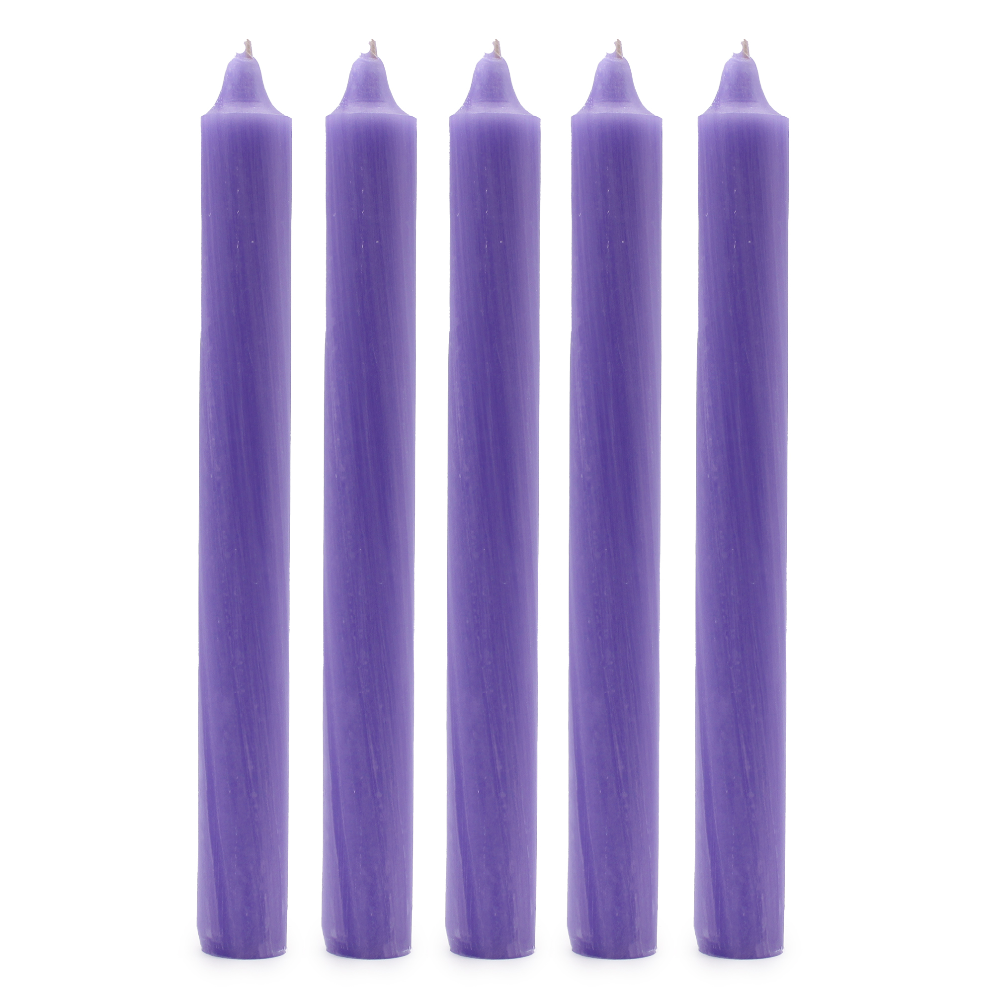 10 x Velas a Granel de Color Sólido - Lila Rústica - Paquete de 10