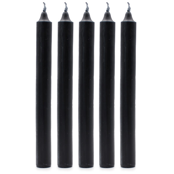 10 x Velas a Granel de Color Sólido - Negro Rústico - Paquete de 10