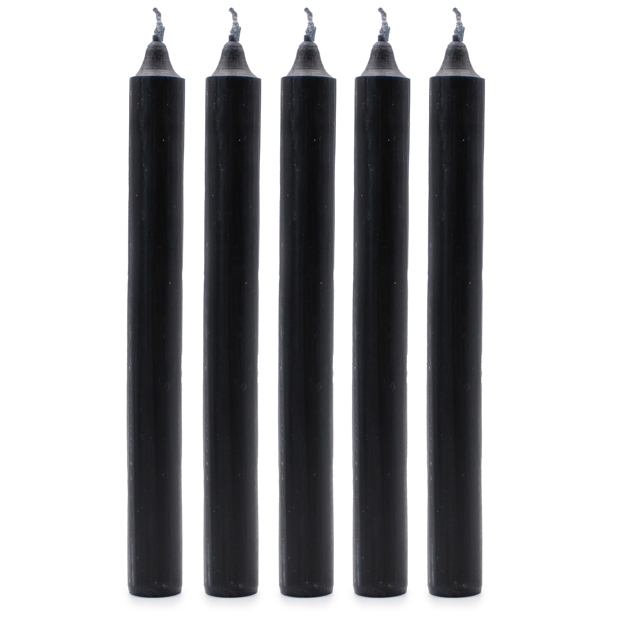 10 x Velas a Granel de Color Sólido - Negro Rústico - Paquete de 10