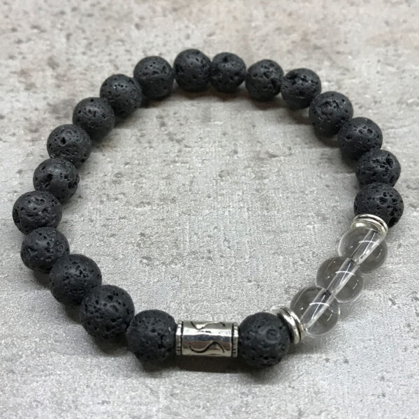 Pulsera de Piedra de Lava - Tribal - Cuarzo de Roca