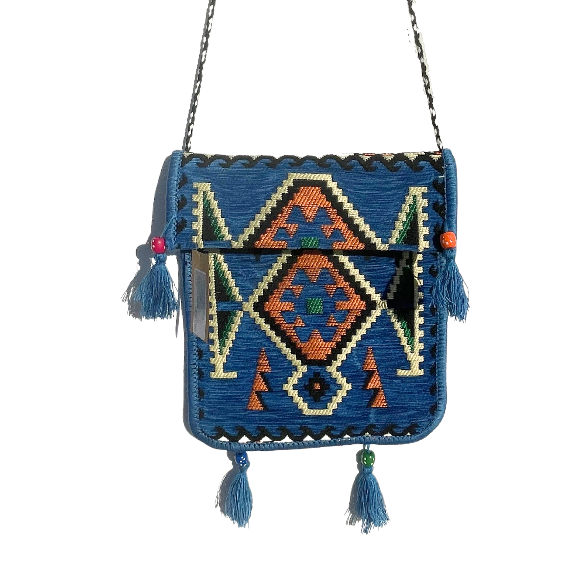 Bolso bandolera de festival Kilim azul cielo