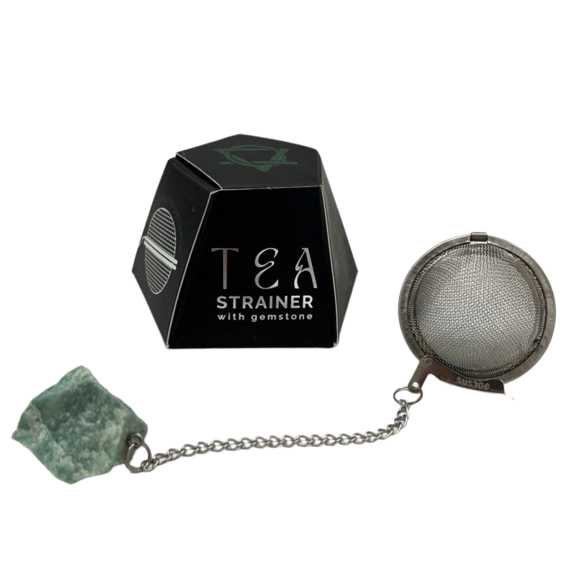 Colador de té de piedras preciosas de cristal crudo - Aventurina verde