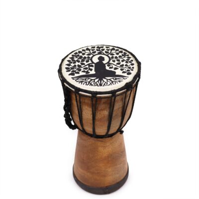 Tambor Djembe hecho a mano con tapa ancha - 25cm